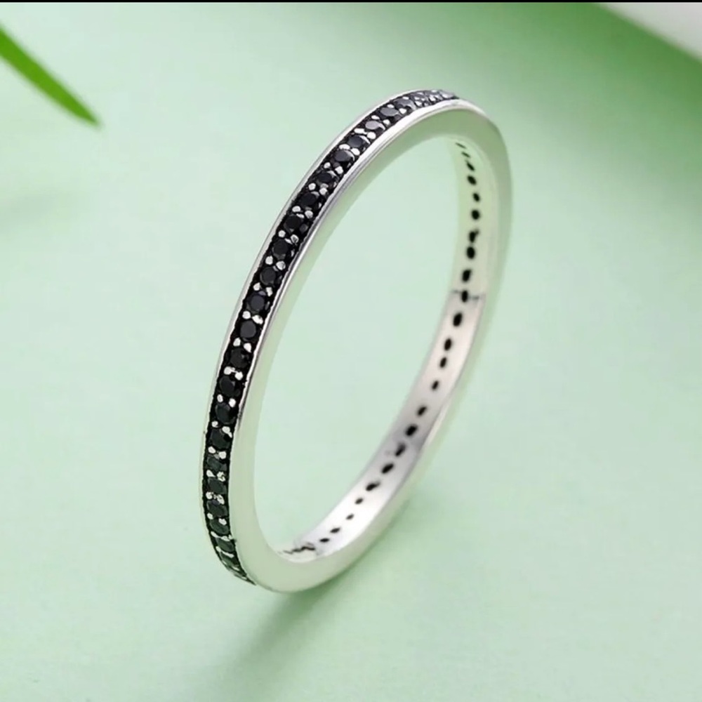 Solid sterling silver 925 Inlay band ring